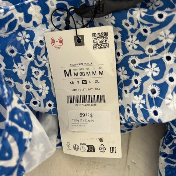 Zara EMBROIDERED BELTED SHIRT DRESS - Picture 4 of 4